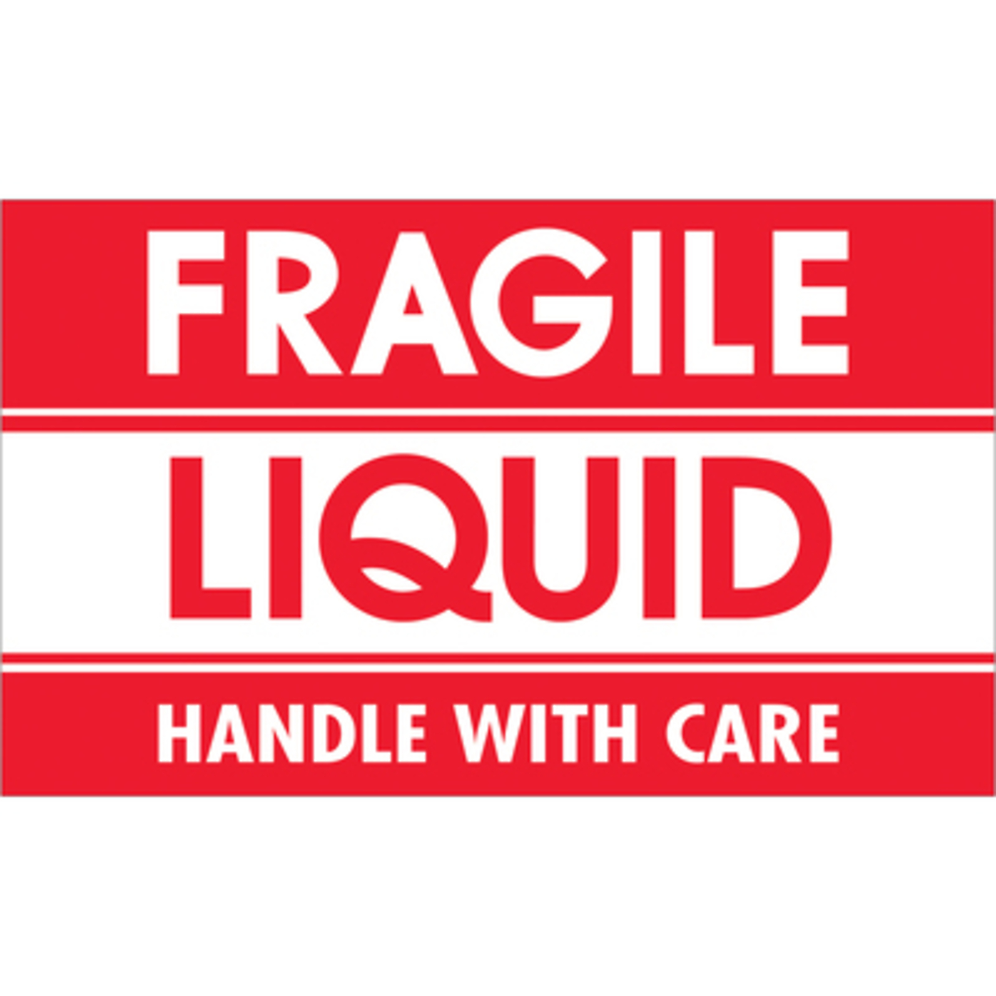 Stock Packaging "Fragile - Liquid - Handle With Care" Labels — 3in. x 5in., 500 Pcs, Model# DL1300